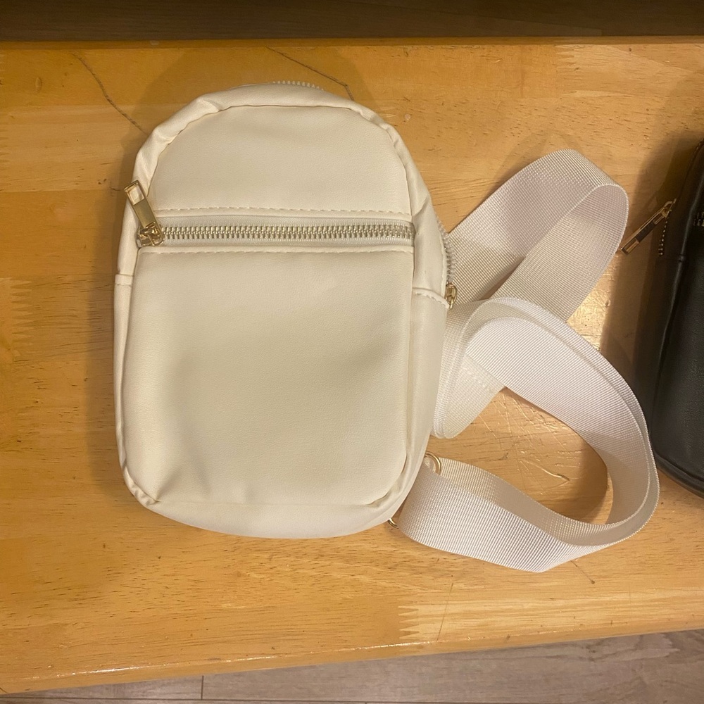 White Nylon cross body travel Bag